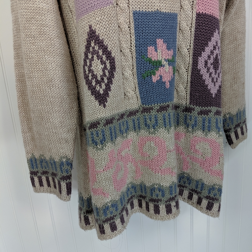 Vintage Cottage Core Granny Chic Patchwork Sweater - image 8